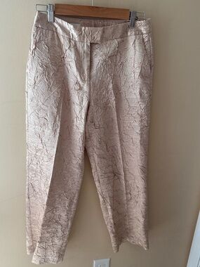 Zara Wide Leg Crinkle Pants creamy neutral size Small